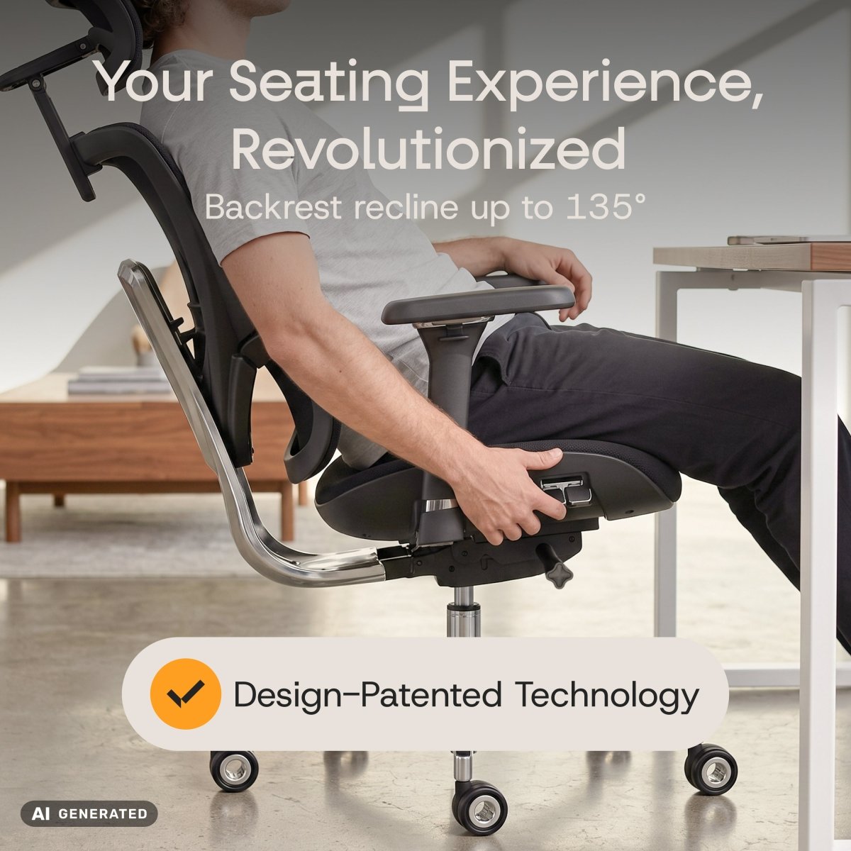 MasterSeat – Ergonomic Premium Office Chair - ClouvouChairs - US Black