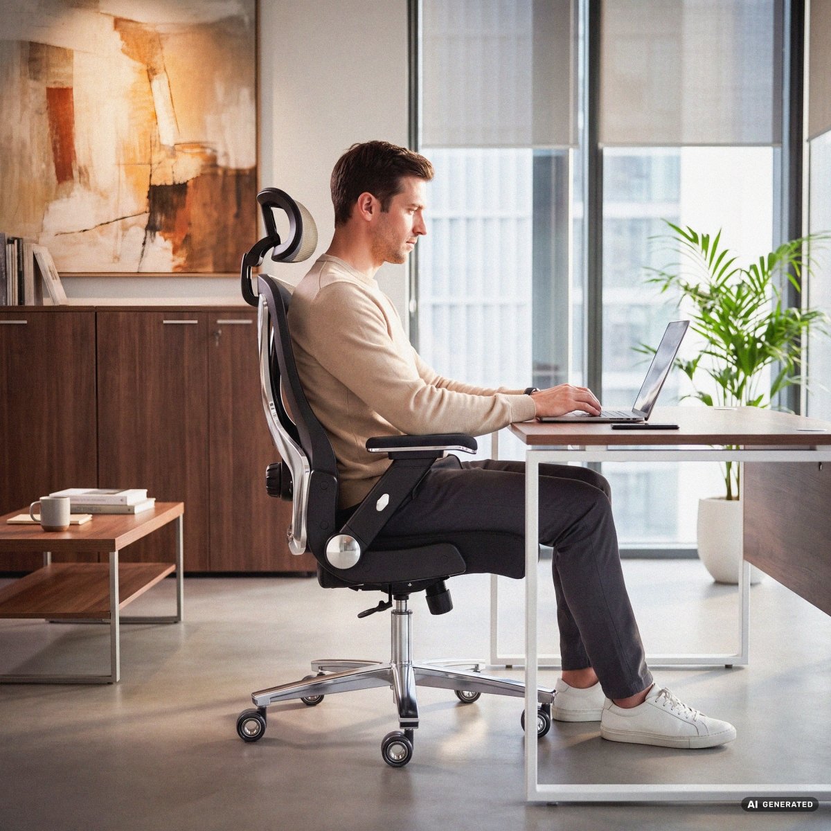 PowerSeat - Ergonomic Extra-Wide Office Chair - ClouvouChairs - US Black