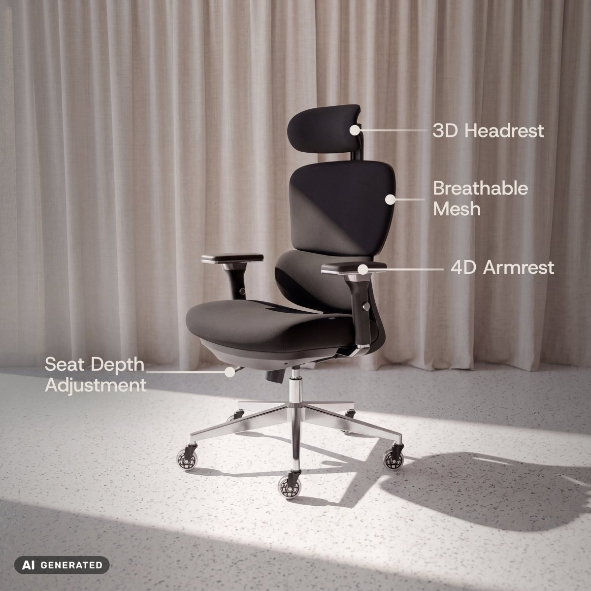 ProSeat – Ergonomic Office Chair - ClouvouChairs - US Cream/Gray