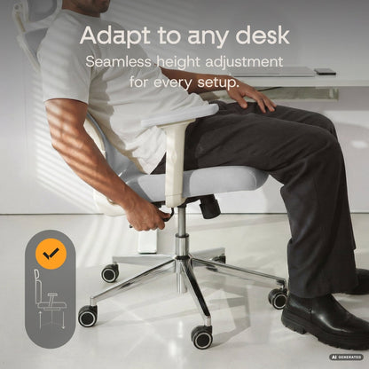 BrightSeat – Best Value Ergonomic Office Chair - ClouvouChairs - US Cream/Gray