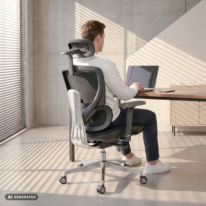 MasterSeat – Ergonomic Premium Office Chair - ClouvouChairs - US Black