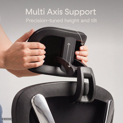 PowerSeat - Ergonomic Extra-Wide Office Chair - ClouvouChairs - US Black
