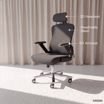 PowerSeat - Ergonomic Extra-Wide Office Chair - ClouvouChairs - US Black