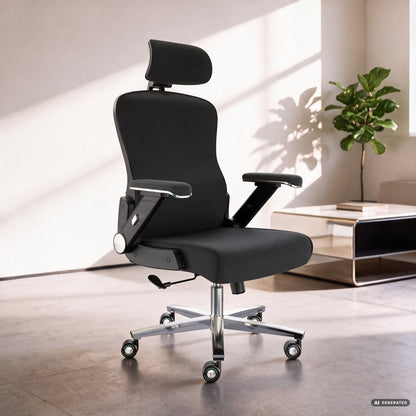 PowerSeat - Ergonomic Extra-Wide Office Chair - ClouvouChairs - US Black