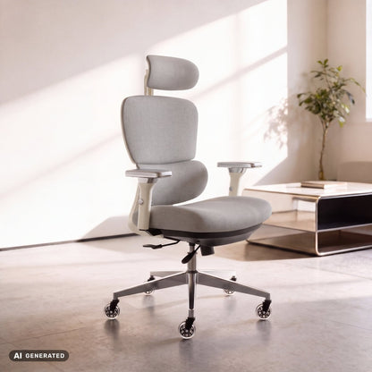ProSeat – Ergonomic Office Chair - ClouvouChairs - US Cream/Gray
