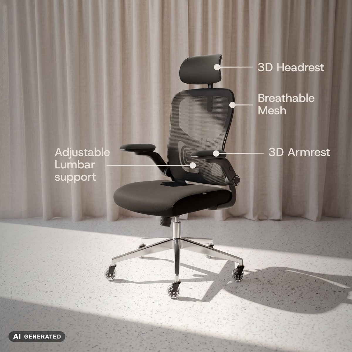 SmartSeat – Ergonomic Office Chair - ClouvouChairs - US Black
