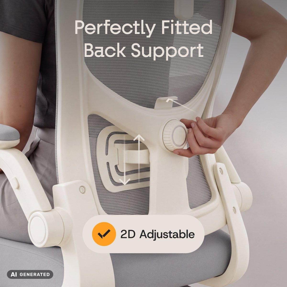 SmartSeat – Ergonomic Office Chair - ClouvouChairs - US Cream/Gray