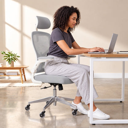 SmartSeat – Ergonomic Office Chair - ClouvouChairs - US Cream/Gray