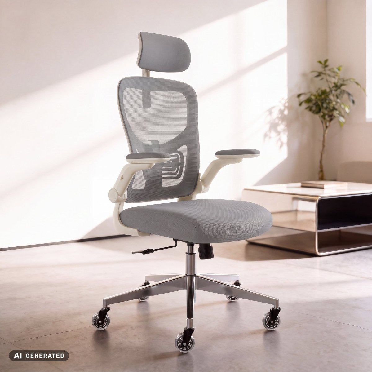 SmartSeat – Ergonomic Office Chair - ClouvouChairs - US Cream/Gray